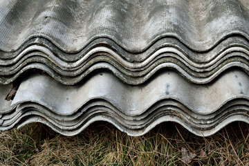 gray undulating slate from the end, close-up