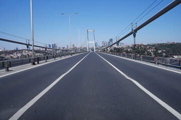 Fototapeta na wymiar Bosphorus Bridge Istanbul, No Traffic 