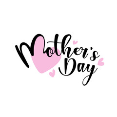 Obraz premium Happy mother's day lettering with hearts