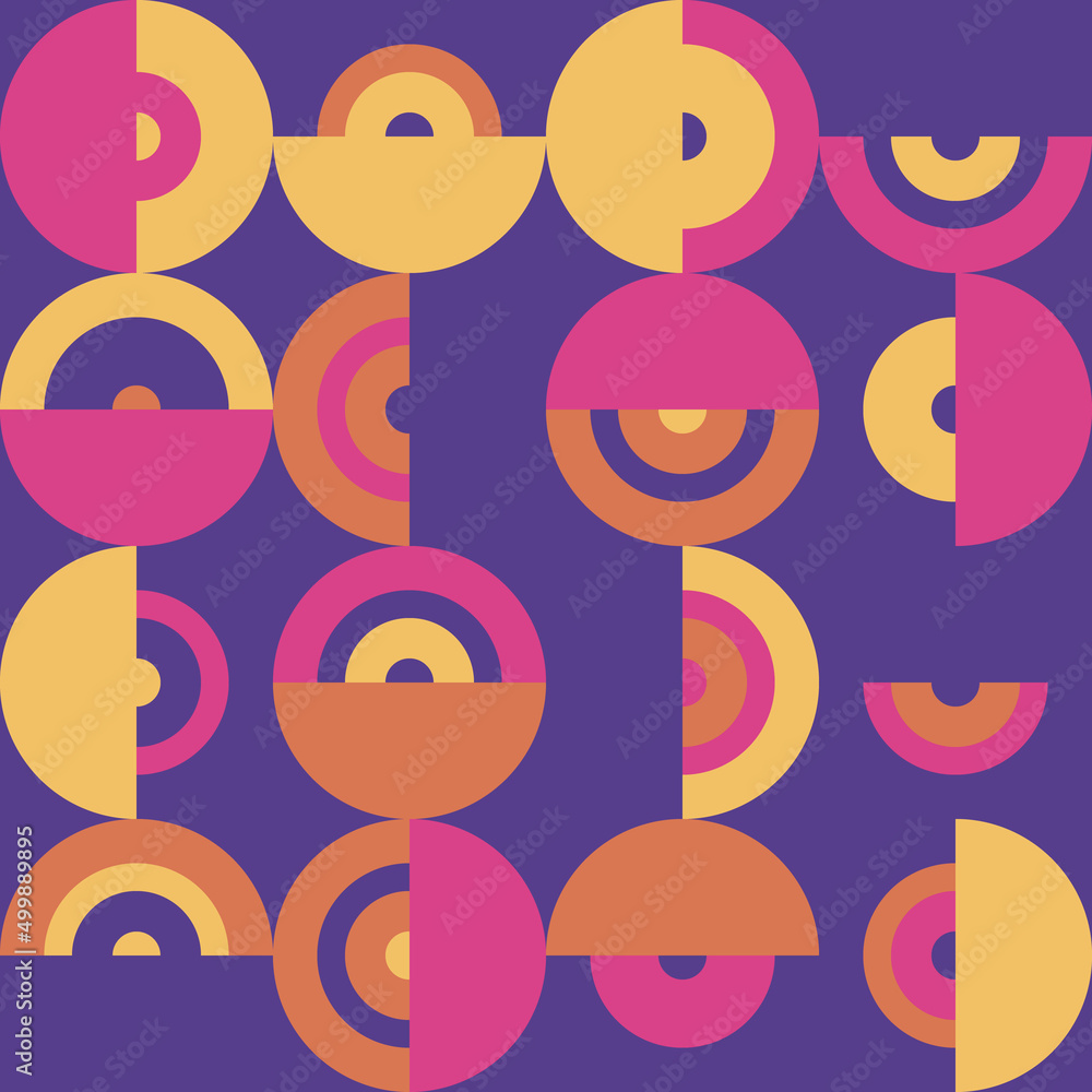Poster seamless geometric pattern with circles. colorful vector background