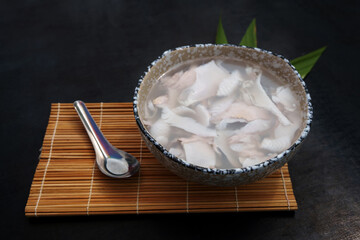 Young coconut jelly thai dessert