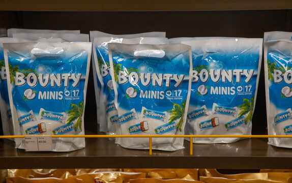 Bounty minis travel edition in duty free shop. Larnaca, Cyprus.