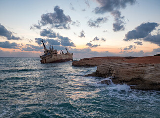 Fototapeta premium EDRO III Shipwreck, Limassol, Cyprus 