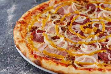 italian pizza on the dark background