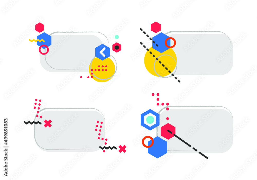 Fototapete geometric abstract graphic background, dynamic geometric shapes compositions, flat and clean style, 