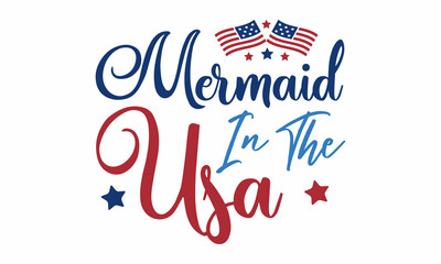 Mermaid in the USA SVG 