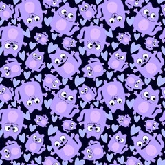 Animals seamless cats pattern for fabrics and textiles and packaging and gifts and cards and linens and kids