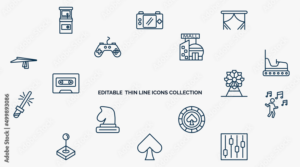 Aufkleber concept of web icons in outline style. thin line icons such as ,