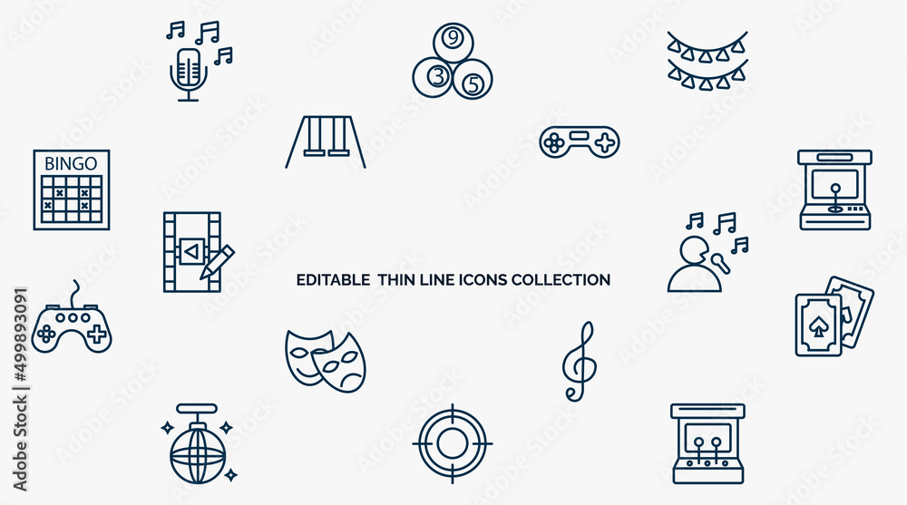 Aufkleber concept of web icons in outline style. thin line icons such as ,
