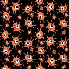 Kids seamless aliens monsters pattern for wrapping paper and gifts and cards and textiles and packaging and hobbies