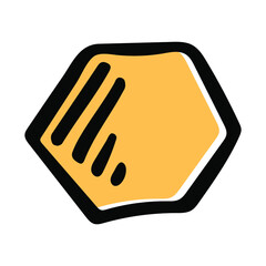 Hexagon geometrical shape vector icon. Hand drawn sketch abstract object in boho style