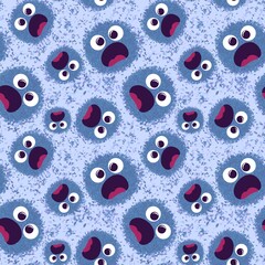 Kids seamless aliens monsters pattern for textiles and packaging and gifts and cards and linens and wrapping paper