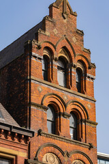 Old brick building in English city.