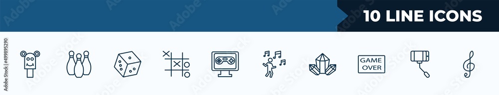 Poster set of 10 web icons in outline style. thin line icons such as , vector