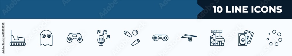 Poster set of 10 web icons in outline style. thin line icons such as , vector
