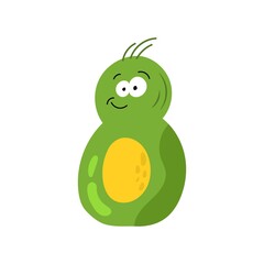 cute happy avocado  fruit kawaii characters. Colorful design for cards, banners, printed materials. Funny doodle style emoticons. Flat icon