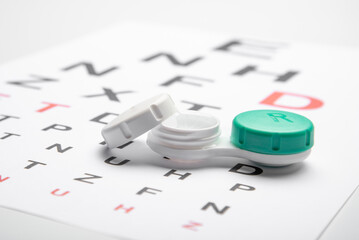 lenses box with eye test