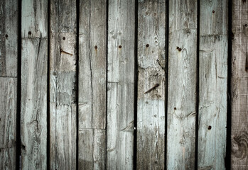 Wooden planks background, texture of old brown wooden planks, wooden fence texture with nails 