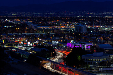 Fototapeta na wymiar Night Time Las Vegas - Light Trails