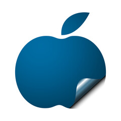 apple label sticker with flip corner