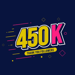 Thank You 450K Followers. Template Background Design. Congratulation Post Social Media Template