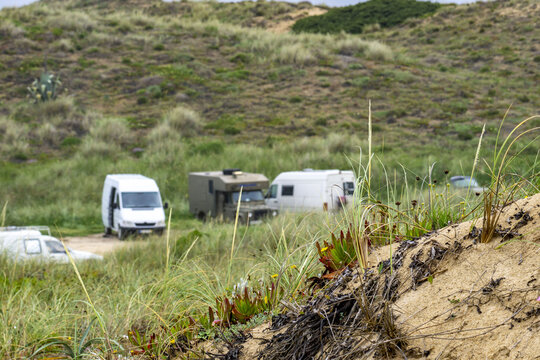 vanlife at the beach in portugal