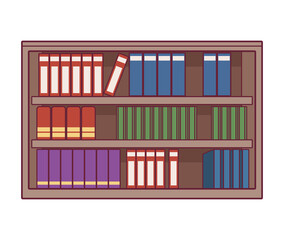 wooden library with books