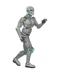 Fototapeta na wymiar robot test is walking