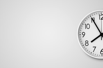Part of modern wall clock on a white background. Place for text.