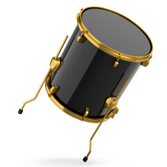 Realistic drum on white background. 3d render concept of musical instrument