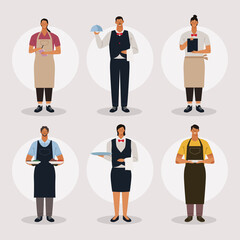six restaurant workers