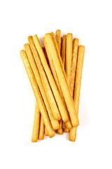 Cheese stick, Breadsticks with sesame, isolated on white background.