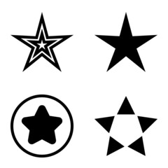 Stars Flat Icon Set Isolated On White Background