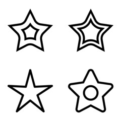 Stars Flat Icon Set Isolated On White Background