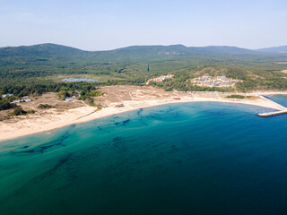 Aerial view of Arkutino beach, Bulgaria