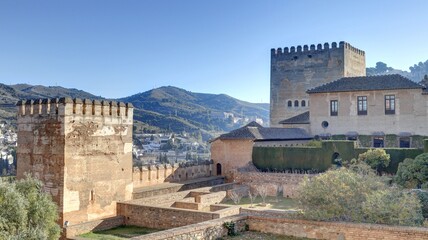 Fototapeta premium Palais de l'Alhambra à Grenade en Andalousie dans le sud de l'Espagne