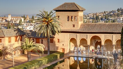 Palais de l'Alhambra à Grenade en Andalousie dans le sud de l'Espagne