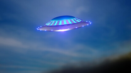 Obraz na płótnie Canvas UFO. Undefined Flying Object. 3D render illustration