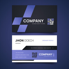 dark blue professional business card template, fully editable