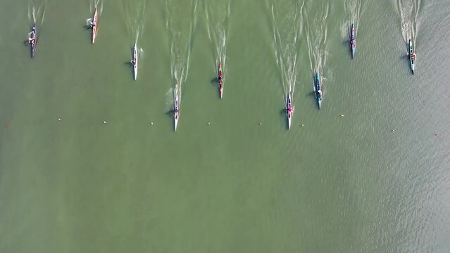 Kayaking and canoeing competitions, drone shooting