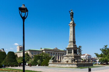Fototapeta na wymiar Freedom Square at the center of city of Ruse, Bulgaria