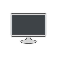 computer spy, computer displayed an eye icon in color icon, isolated on white background 