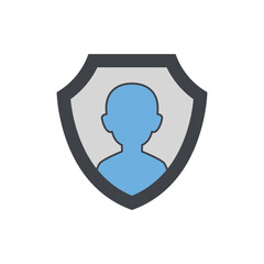 Privacy security icon in color icon, isolated on white background 
