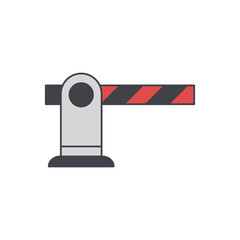 Barrier gate, security icon in color icon, isolated on white background 