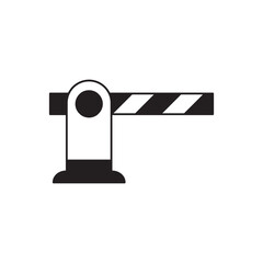 Barrier gate, security icon in black flat glyph, filled style isolated on white background