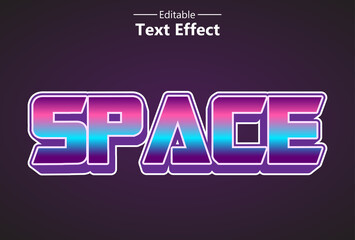 space text effect with purple color editable for logo.