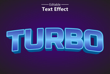 turbo text effect with blue color editable for logo.
