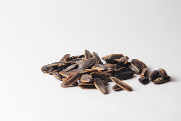 a pile of sunflower seeds isolated