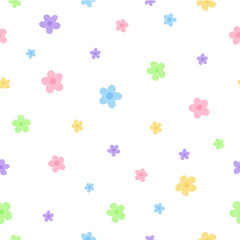Seamless pattern with pastel flowers. Vector illustration for greeting card, posters, banners, the card or stick, printing on the pack, printing on clothes, fabric, wallaper