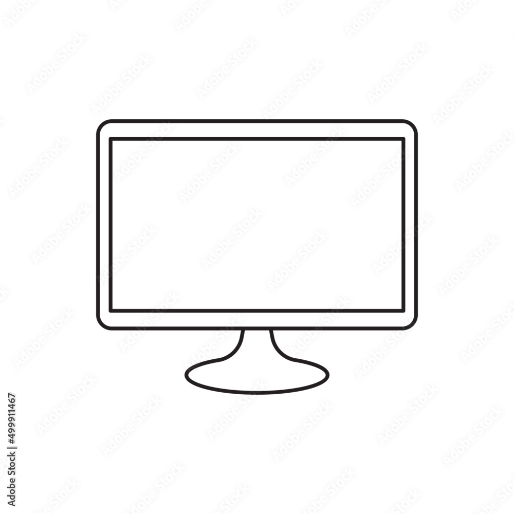 Poster computer spy, computer displayed an eye icon line style icon, style isolated on white background
